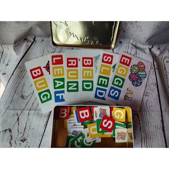 Little Suzy's Match & Spell Spelling Game Factory Sealed Keepsake Tin - Picture 3 of 3